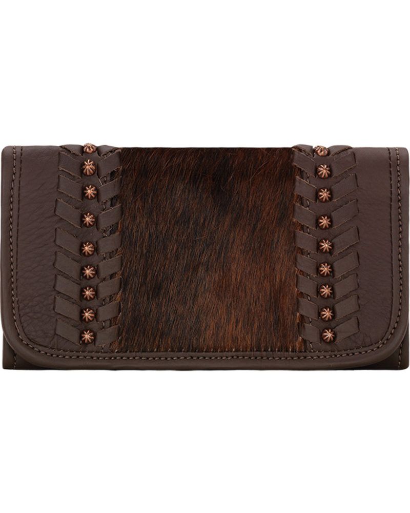 American West Women's Cow Town Chocolate Tri-Fold Wallet