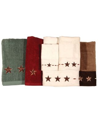 HiEnd Accents Three-Piece Embroidered Star Bath Towel Set