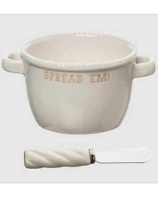 Totalee Gifts Spread 'Em Ceramic Bowl - 2 Piece