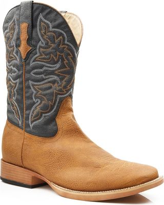 Roper Men's Faux Leather Western Boots - Broad Square Toe