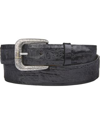 Lucchese Men's Black Hornback Caiman Leather Belt
