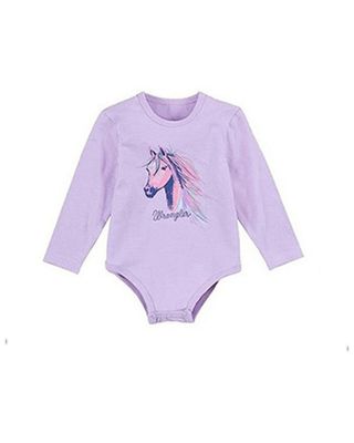 Wrangler Infant-Girls' Horse Graphic Long Sleeve Onesie