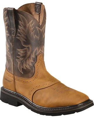 Ariat Men's 10" Sierra Pull-On Western Work Boots - Square Toe