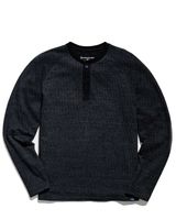 United By Blue Men's Black Eco Knit Thermal Henley Long Sleeve Shirt