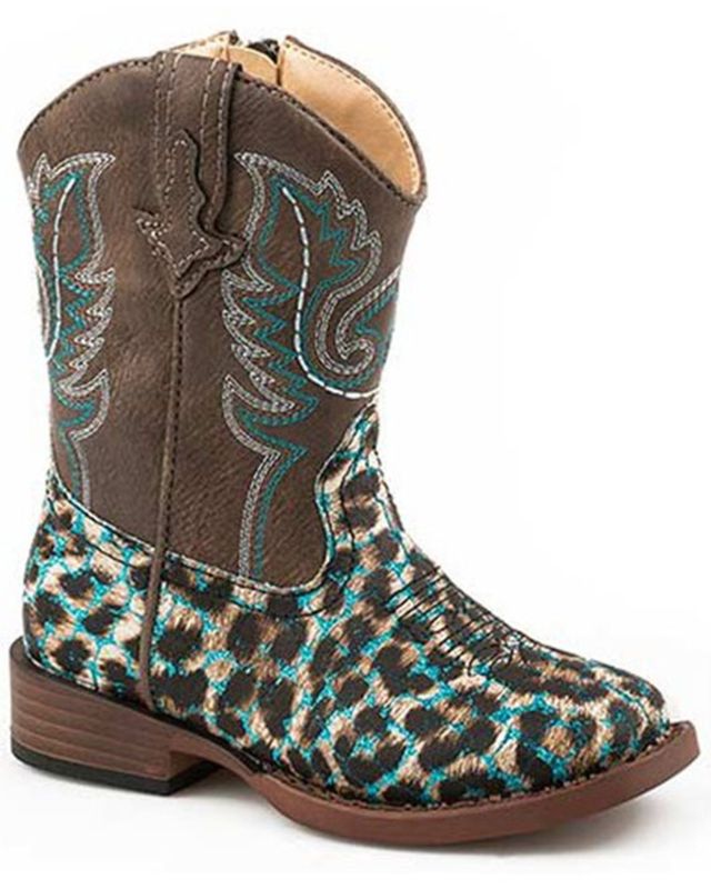 Roper Toddler Girls' Leopard Glitter Western Boots