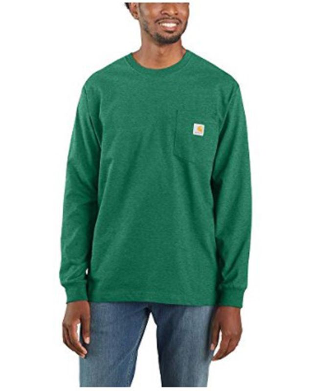 Carhartt Men's Loose Fit Heavyweight Long Sleeve Logo Pocket Work T-Shirt