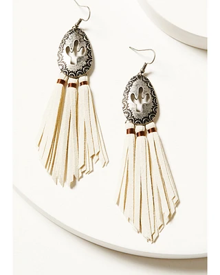 Shyanne Women's Isla Oasis Stamped Cactus Fringe Statement Earrings