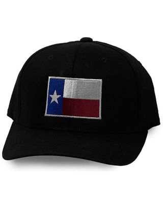 Oil Field Hats Men's Black Texas Flag Patch Ball Cap