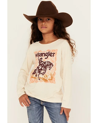 Wrangler Girls' Cowboy Long Sleeve Logo Tee