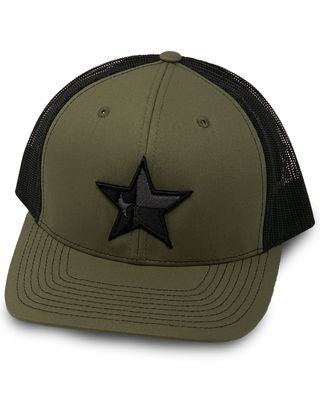 Oil Field Hats Men's Olive Texas Star Embroidered Mesh Ball Cap