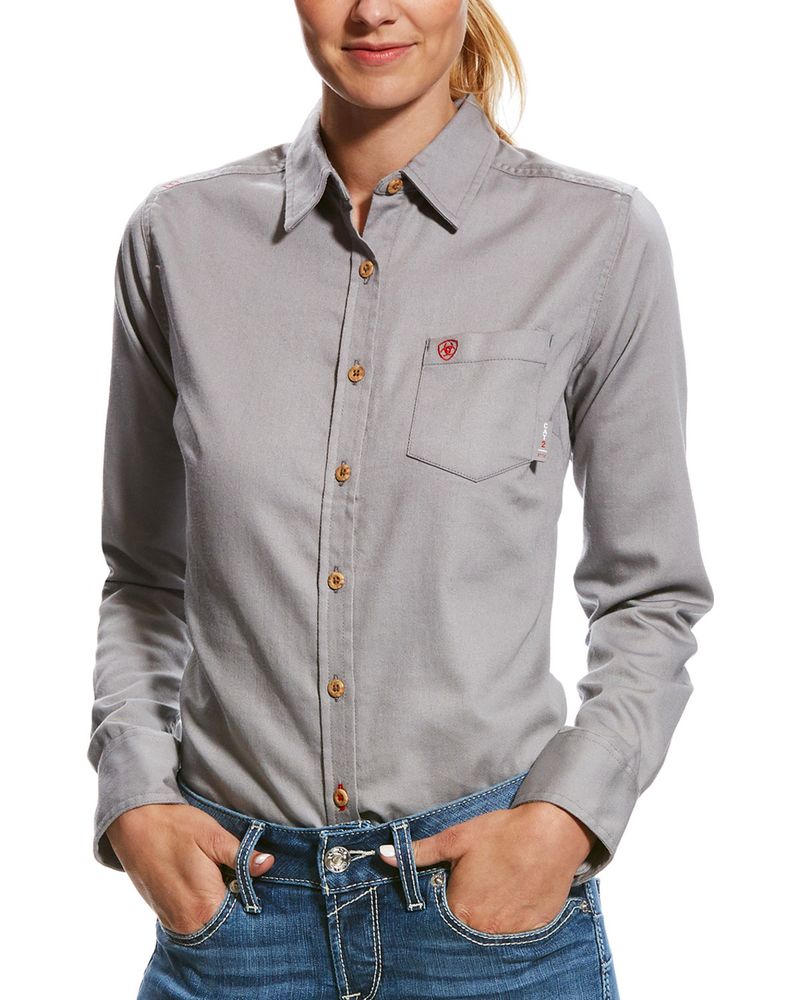 Ariat Women's FR Long Sleeve Button Down Work Shirt