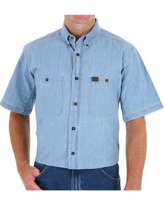 Wrangler Men's Blue Riggs Workwear Chambray Work Shirt