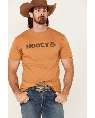 HOOey Men's Mustard Lock Up Logo Short Sleeve T-Shirt