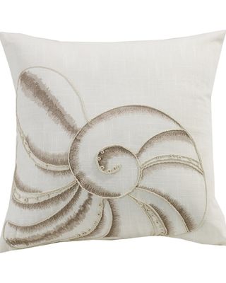 HiEnd Accents Newport Seashell Embroidery Pillow