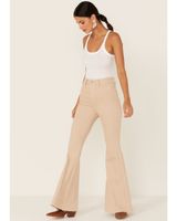 Wishlist Women's Taupe High Rise Flare Pants