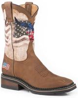 Roper Men's Patriot Skull Western Boots - Broad Square Toe