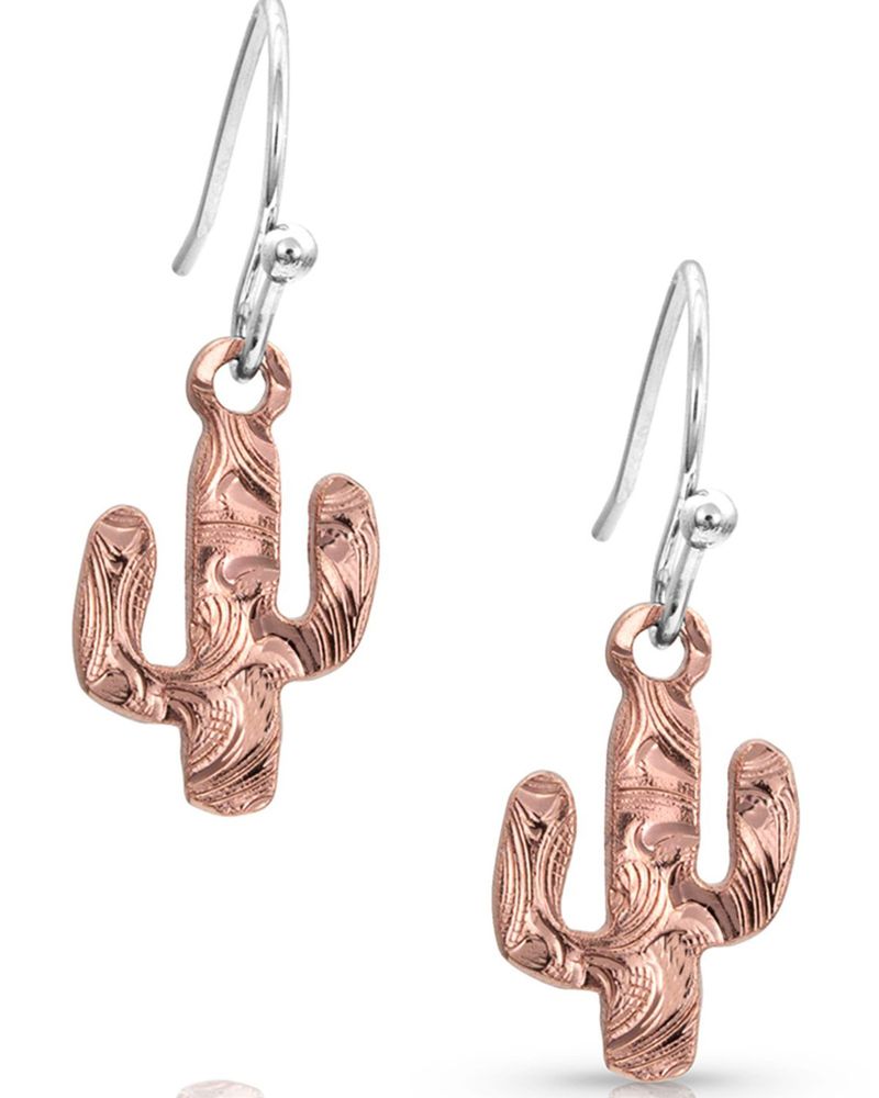 Montana Silversmiths Women's Desert Darling Rose Cactus Earrings