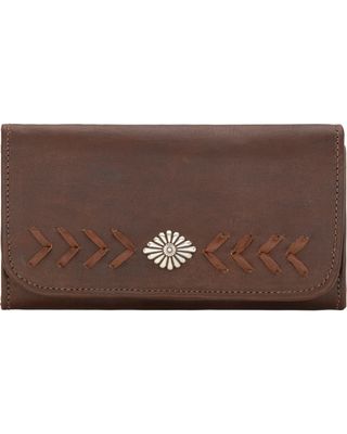 American West Mohave Canyon Ladies' Chestnut Brown Tri-Fold Wallet