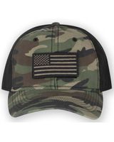 Dri-Duck Men's Camo Print Flag Patch Flex-Fit Ranger Cap