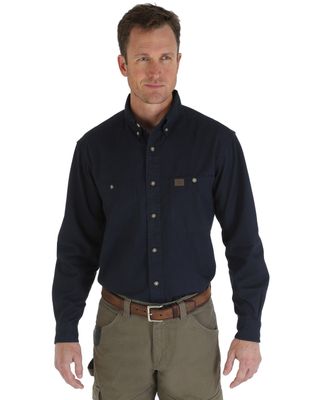 Wrangler Riggs Men's Solid Twill Long Sleeve Work Shirt