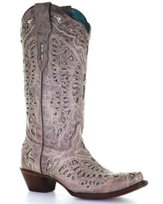 Corral Women's Butterfly Glitter Western Boots - Snip Toe
