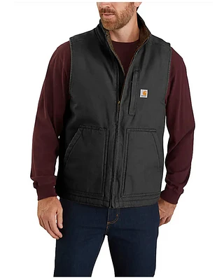 Carhartt Men's Washed Duck Sherpa Lined Mock Neck Loose Fit Work Vest