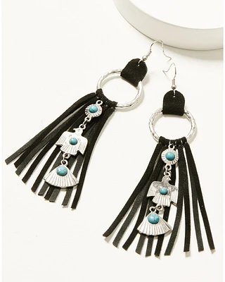 Idyllwind Women's Garland Thunderbird Leather Fringe Earrings