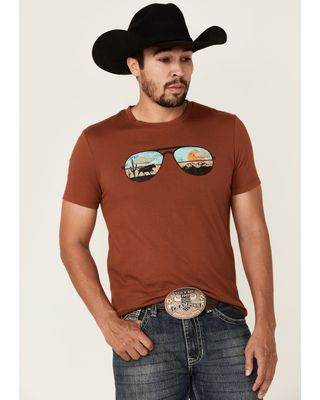 Dale Brisby Men's Rust Sunglasses Graphic Short Sleeve Tee
