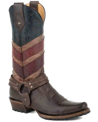 Roper Men's Old Glory Harness Western Boots - Snip Toe