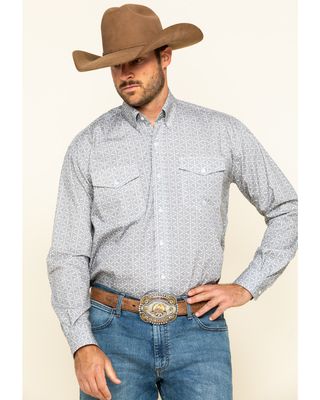 Roper Men's Amarillo Smoke Medallion Geo Print Long Sleeve Western Shirt
