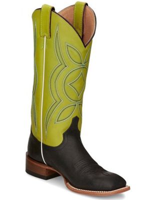 Justin Women's Minick Cowhide Leather Western Boots - Broad Square Toe