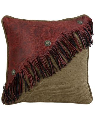 HiEnd Accents San Angelo Faux Leather & Fringe Pillow