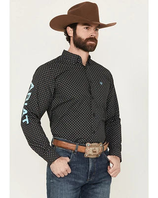 Ariat Men's Team Abel Geo Print Long Sleeve Button-Down Western Shirt