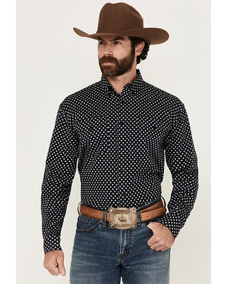 Roper Men's Amarillo Geo Print Long Sleeve Button-Down Western Shirt