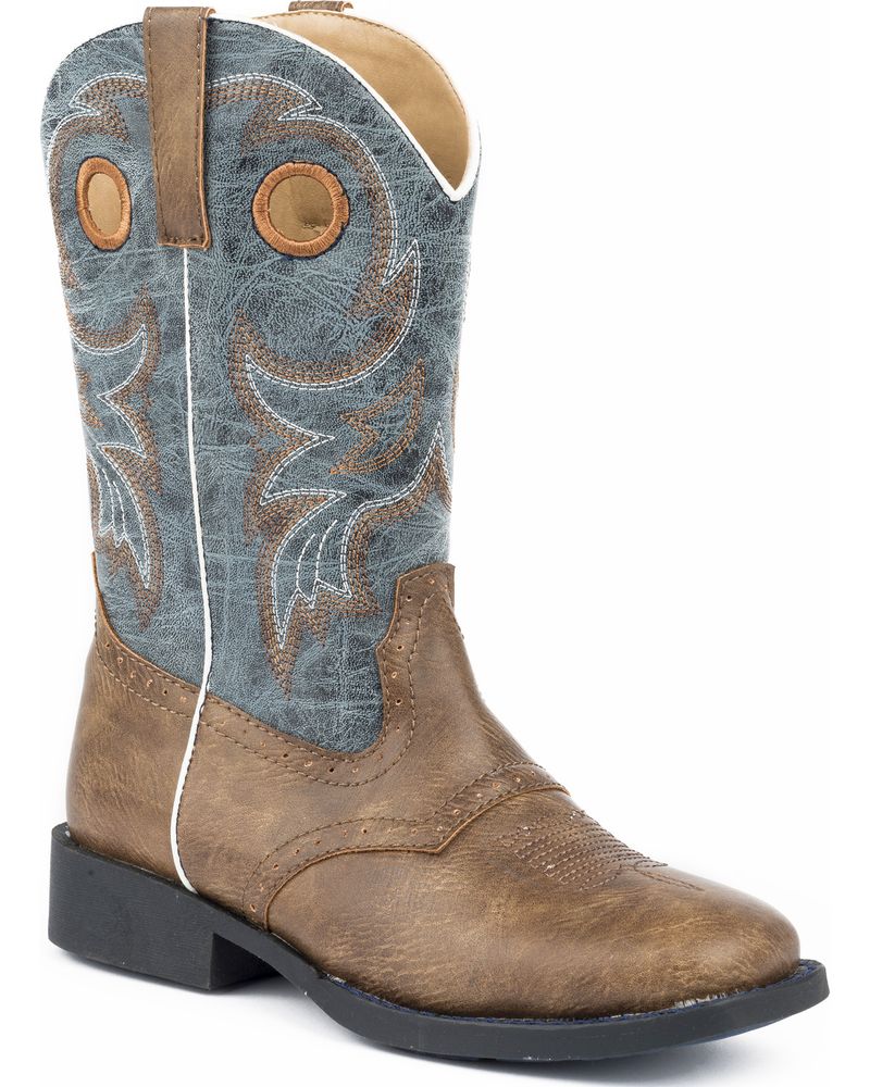 Roper Boys' Daniel Distressed Saddle Vamp Western Boots