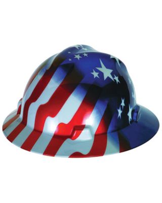 MSA Men's Stars & Stripes Full Brim Cap Style Hard Hat