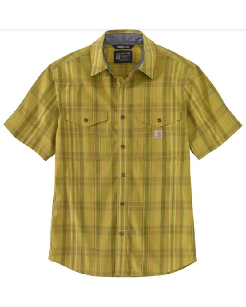 Carhartt Men's Rugged Flex Plaid Lightweight Short Sleeve Button Down Work Shirt