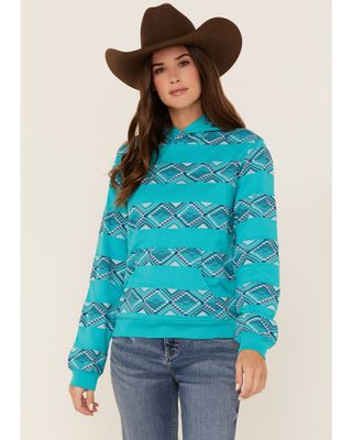 Rank 45 Women's Southwestern Stripe Pullover Sweatshirt Hoodie