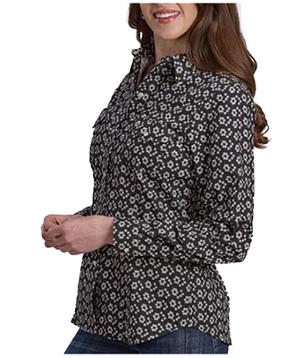 Roper Women's Floral Print Long Sleeve Snap Stretch Western Shirt