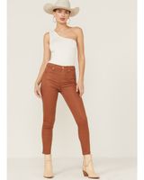 7 For All Mankind Women's Spice Coated Faux Leather Ankle Skinny Jeans
