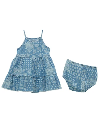 Wrangler Toddler Girls' Bandana Print Denim Dress