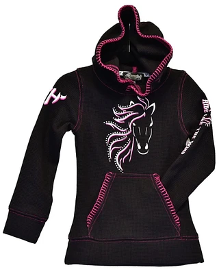 Cowgirl Hardware Girls' Blaze Horse Thermal Hoodie