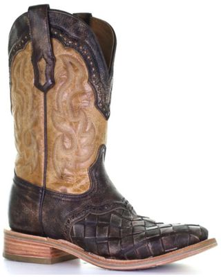 Corral Men's Honey Embroidered Western Boots - Broad Square Toe