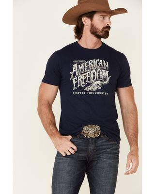 Cody James Men's Freedom Skull Graphic Short Sleeve T-Shirt