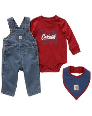Carhartt Infant-Boys' Onesie, Overalls & Bib Set - 3-Piece
