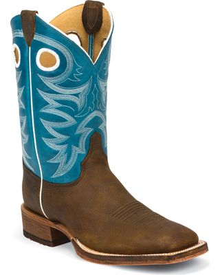Justin Men's Bent Rail Cowboy Boots - Broad Square Toe