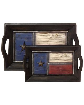 HiEnd Accents Texas Flag Tray Set
