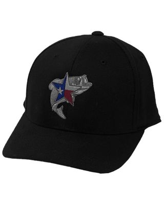 Oil Field Hats Men's Texas Flag Bass Embroidered Ball Cap