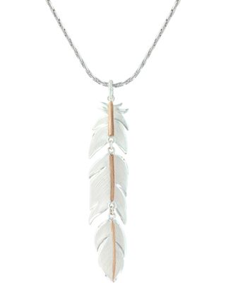 Montana Silversmiths Women's Rose Gold Plume Feather Necklace