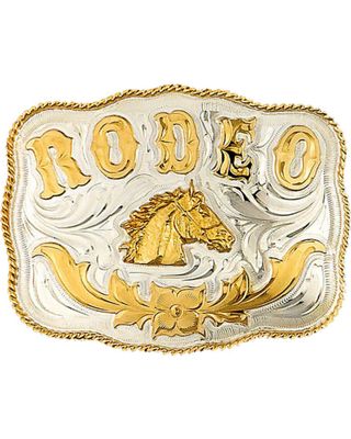 Western Express Men's Silver Rodeo Horsehead Belt Buckle